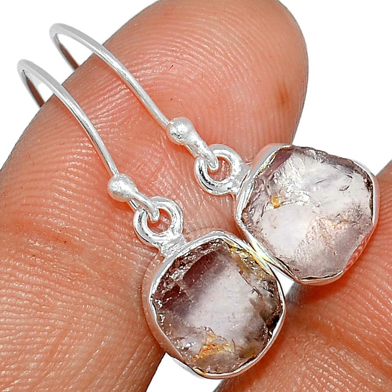 1.1" Rose Quartz Rough Earrings - RQRE162