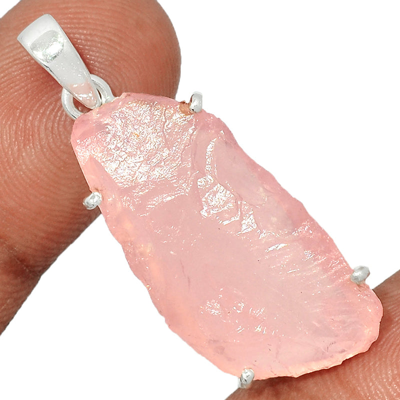 1.6" Rose Quartz Rough Pendants - RQRP580