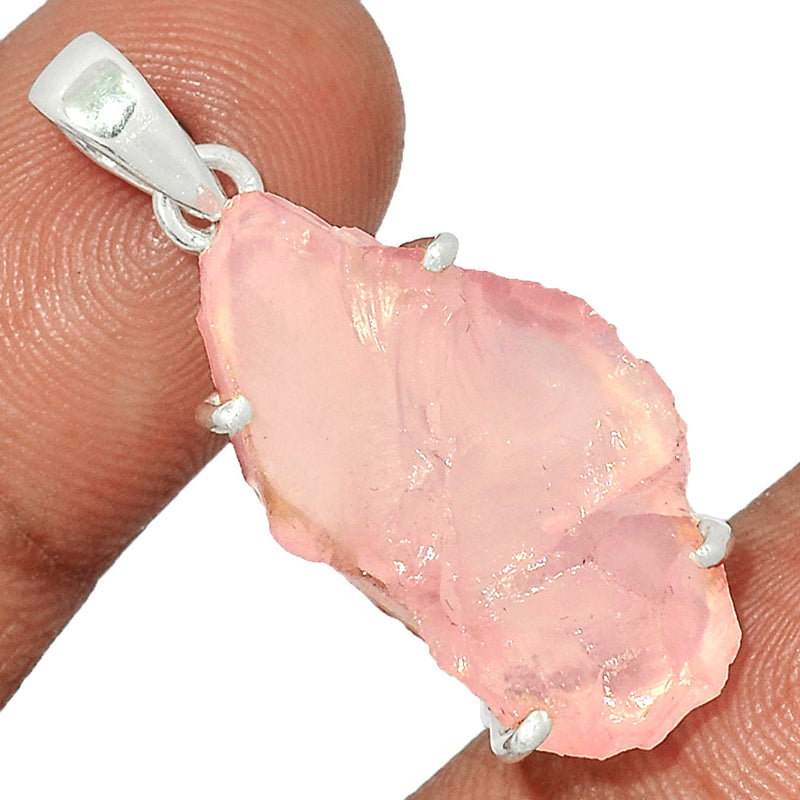 1.5" Rose Quartz Rough Pendants - RQRP590