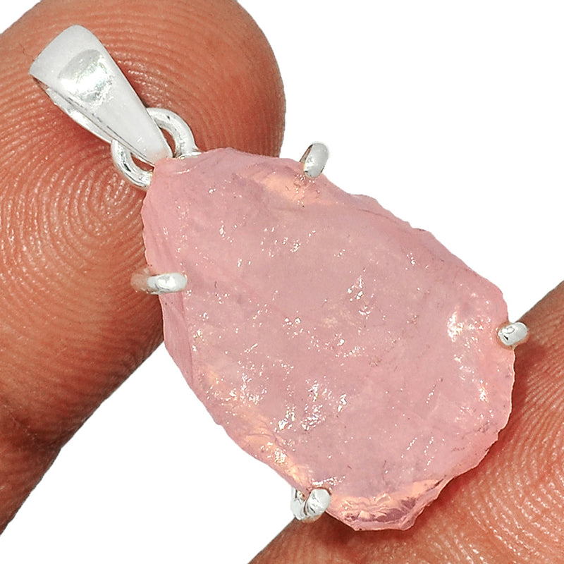 1.3" Rose Quartz Rough Pendants - RQRP595