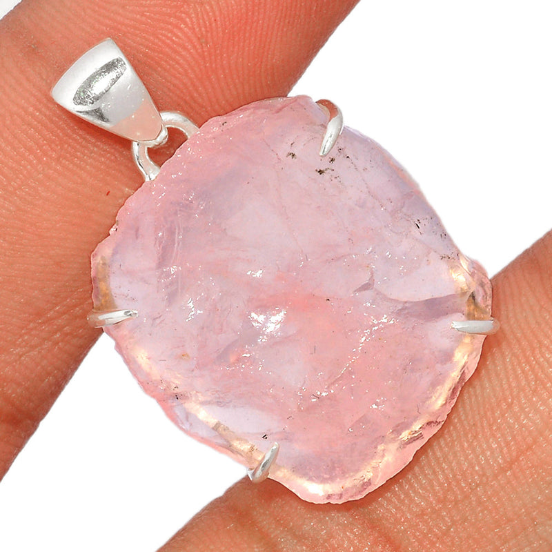 1.5" Claw - Rose Quartz Rough Pendants - RQRP637