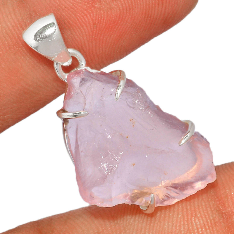 1.3" Claw - Rose Quartz Rough Pendants - RQRP641