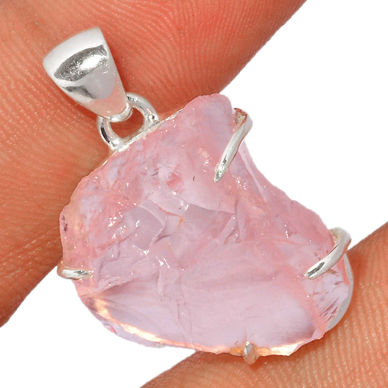 1.2" Claw - Rose Quartz Rough Pendants - RQRP668