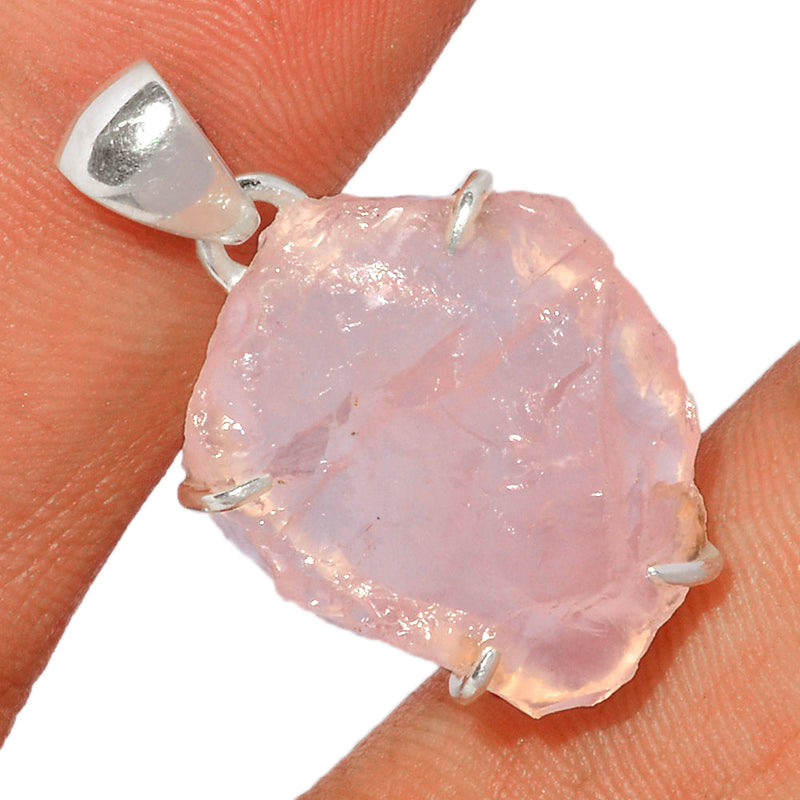 1.2" Claw - Rose Quartz Rough Pendants - RQRP677