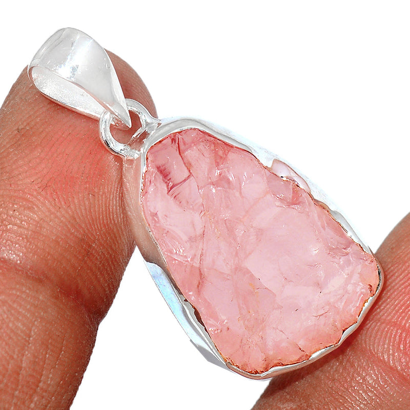 1.5" Rose Quartz Rough Pendants - RQRP690