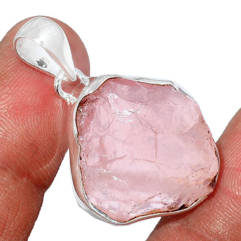 1.5" Rose Quartz Rough Pendants - RQRP702