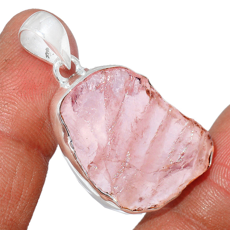 1.5" Rose Quartz Rough Pendants - RQRP737