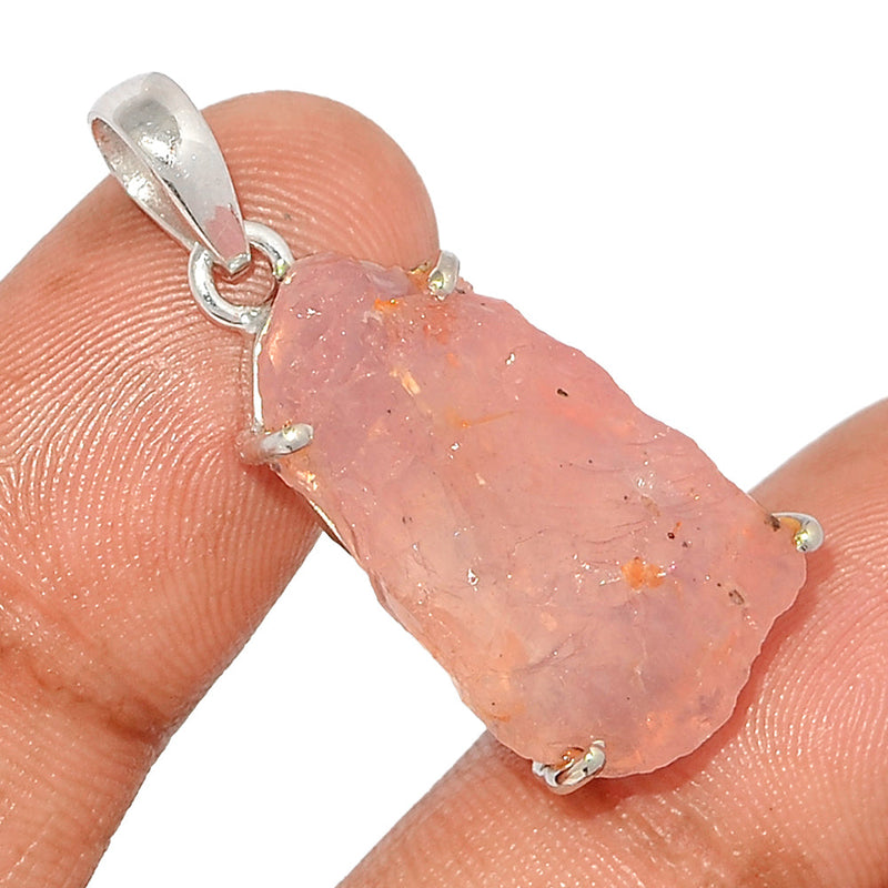 1.3" Claw - Rose Quartz Rough Pendants - RQRP778