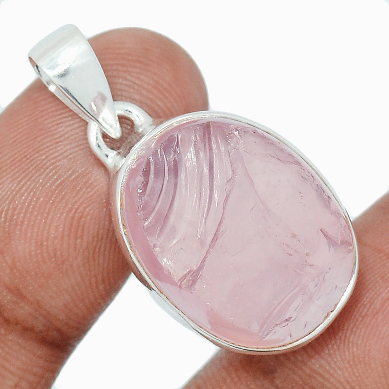 1.3" Rose Quartz Rough Pendants - RQRP783