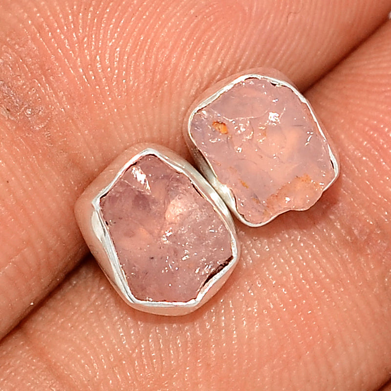 Rose Quartz Rough Studs - RQRS31
