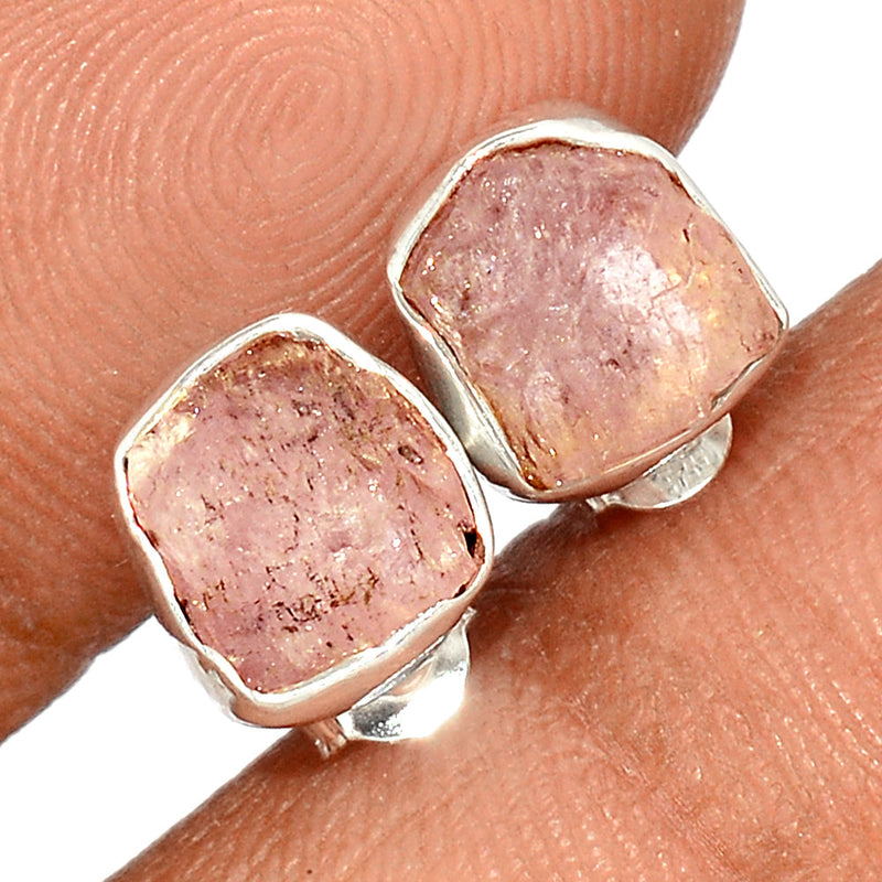 Rose Quartz Rough Studs - RQRS48