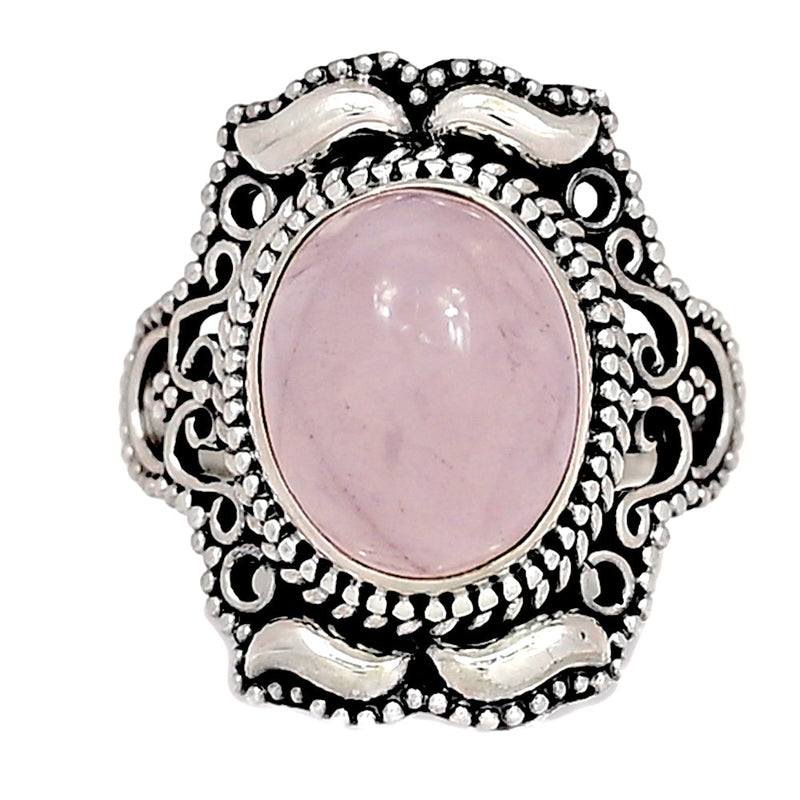 9*11 MM - Fine Filigree - Rose Quartz Ring - RQZR2029