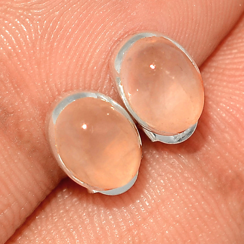 Rose Quartz Studs - RQZS348