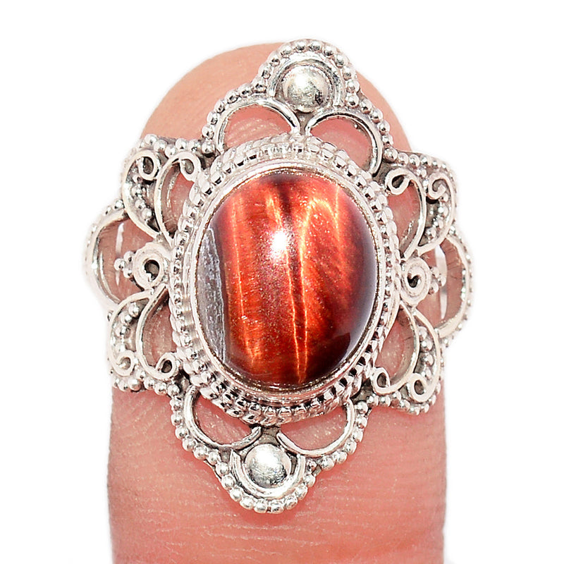 Fine Filigree - Red Tiger Eye Ring - RTER282