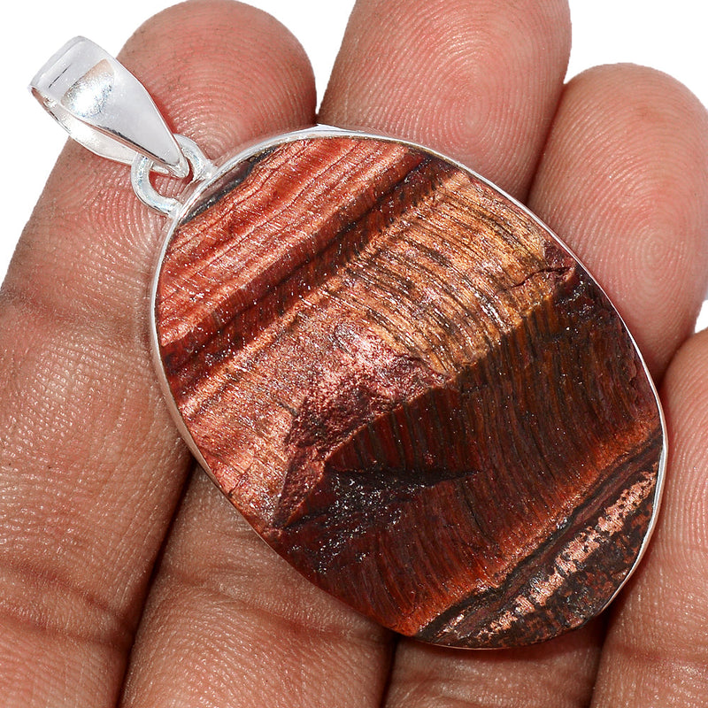 2.1" Red Tiger Eye Rough Pendants - RTRP135