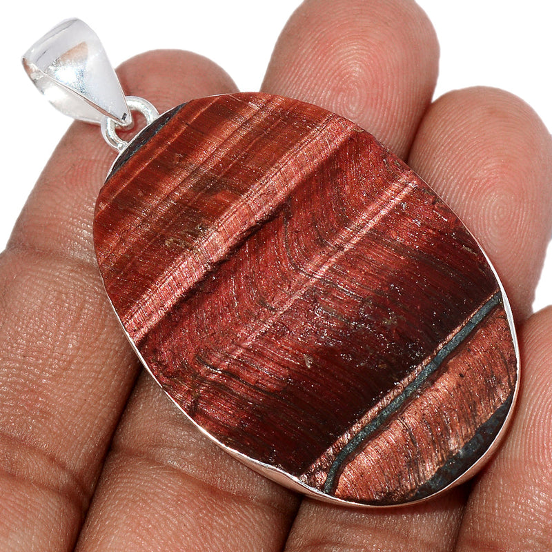 2.2" Red Tiger Eye Rough Pendants - RTRP137