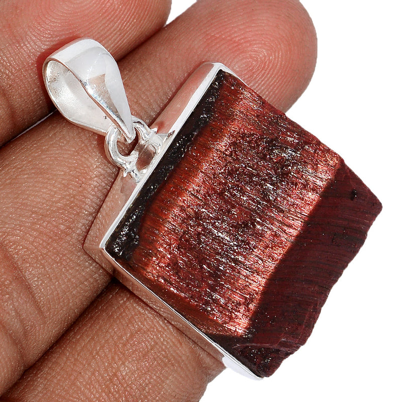 1.5" Red Tiger Eye Rough Pendants - RTRP144