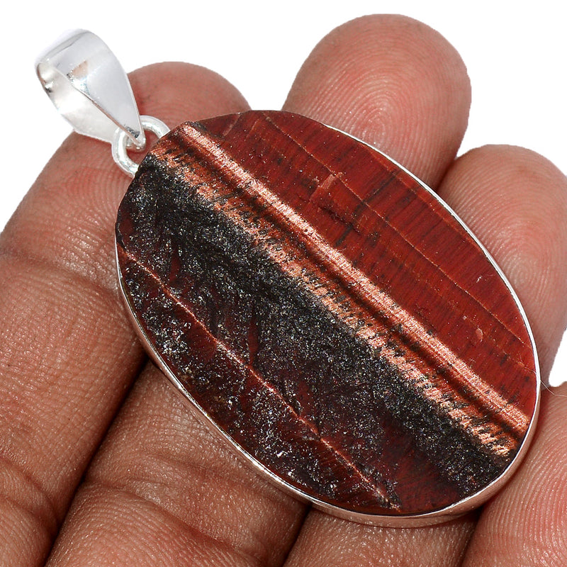 2.1" Red Tiger Eye Rough Pendants - RTRP147