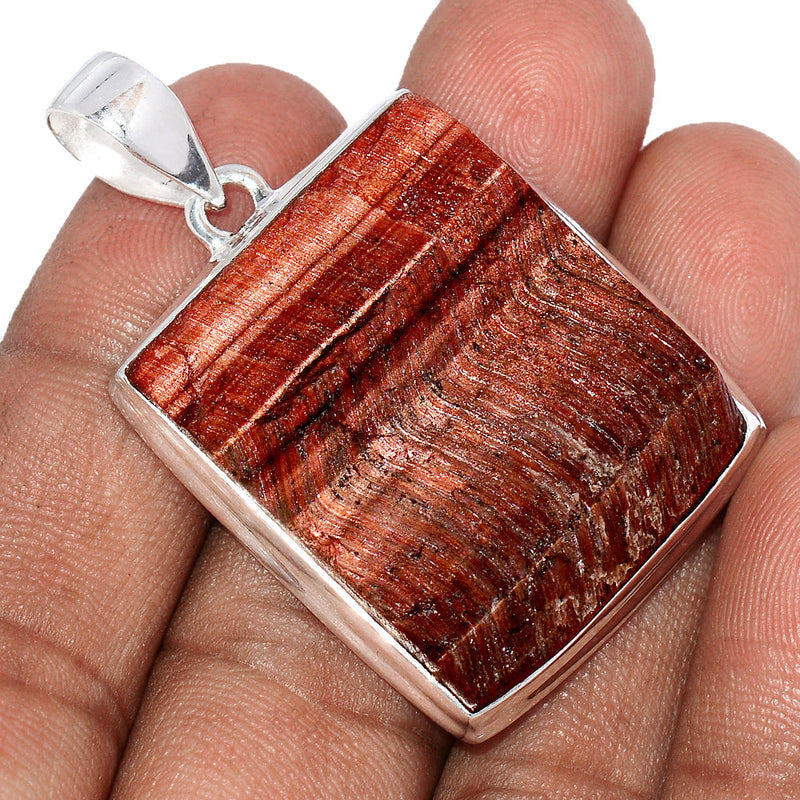 1.8" Red Tiger Eye Rough Pendants - RTRP162