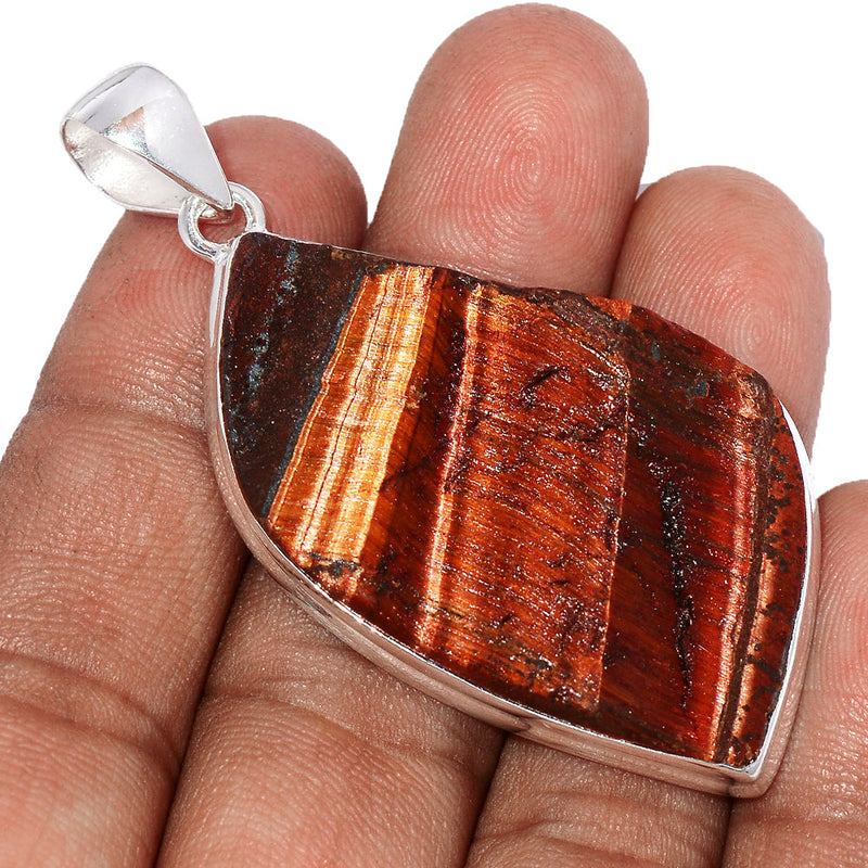 2.5" Red Tiger Eye Rough Pendants - RTRP163