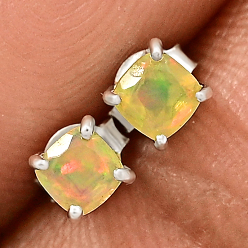4*4 MM Cushion - Ethiopian Opal Faceted Stud SBC113-EOF Catalogue