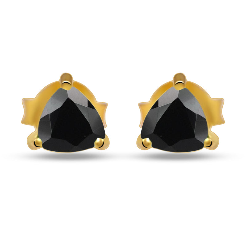 4*4 MM Trillion - 18k Gold Vermeil - Black Spinel Faceted Stud - SBC104G-BS Catalogue