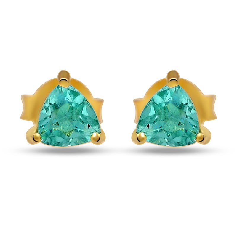 4*4 MM Trillion - 18k Gold Vermeil - Neon Blue Apatite Faceted Stud SBC104G-NBF Catalogue