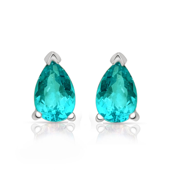 6*4 MM Pear - Neon Blue Apatite Faceted Stud - SBC105-NBF