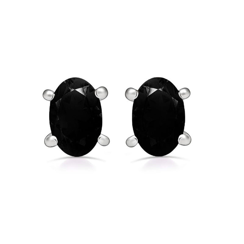 6*4 MM Oval - Black Spinal Faceted Silver Stud - SBC106-BS Catalogue