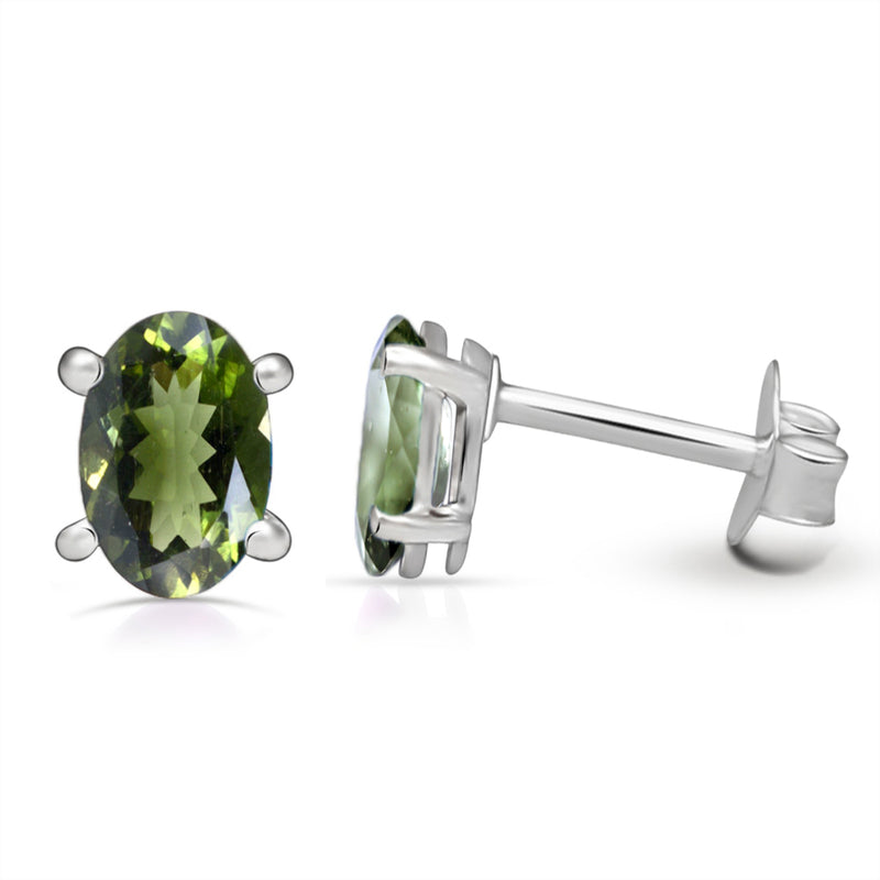 6*4 MM Oval - Moldavite Faceted Stud - SBC106-MDF Catalogue