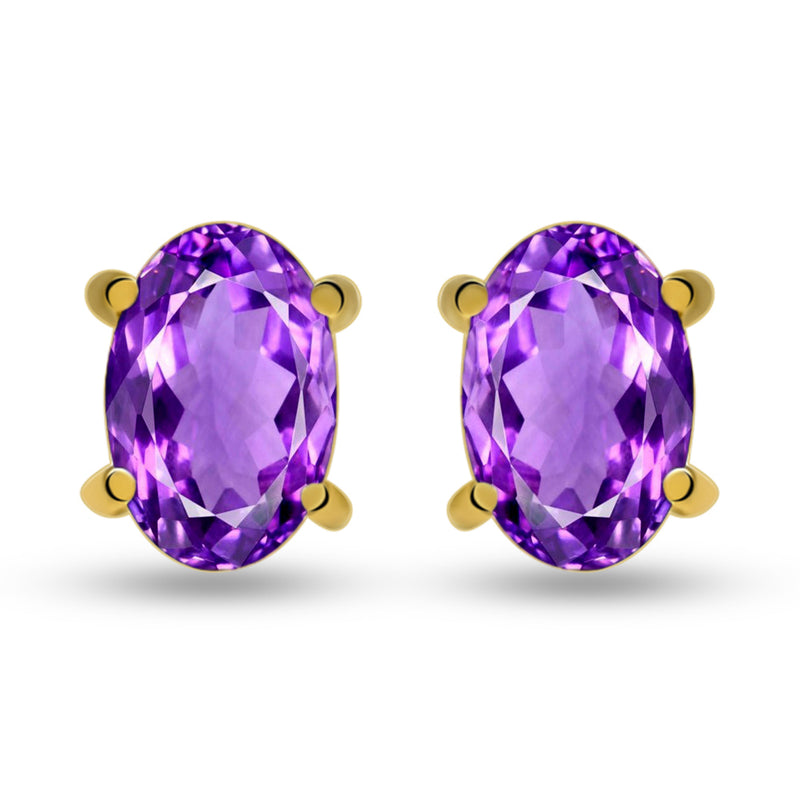 6*4 MM Oval - 18k Gold Vermeil - Amethyst Faceted Stud - SBC106G-AMF Catalogue
