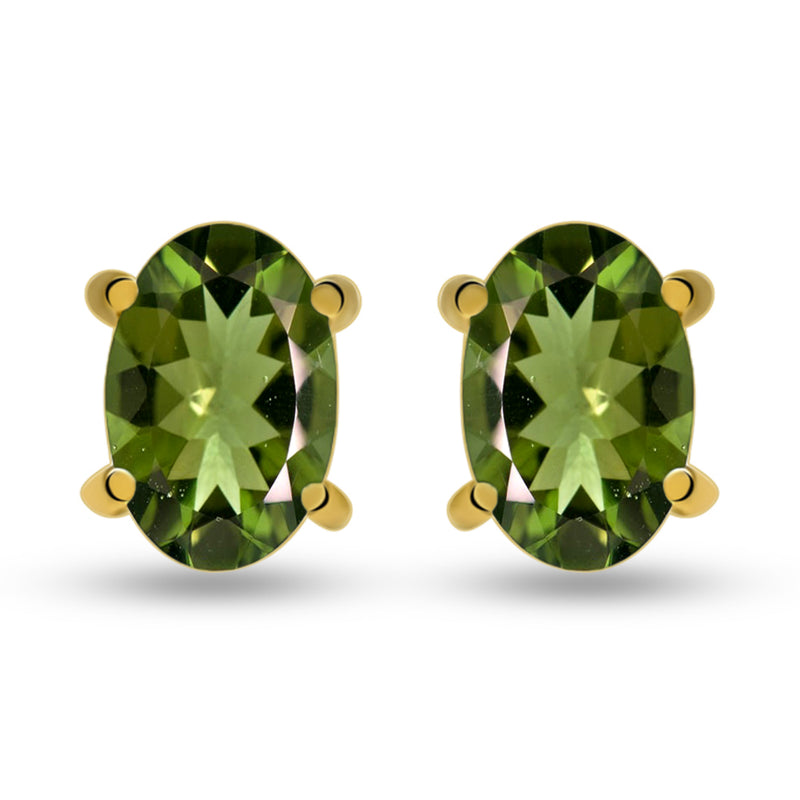 6*4 MM Oval - 18k Gold Vermeil - Moldavite Faceted Studs - SBC106G-MDF Catalogue