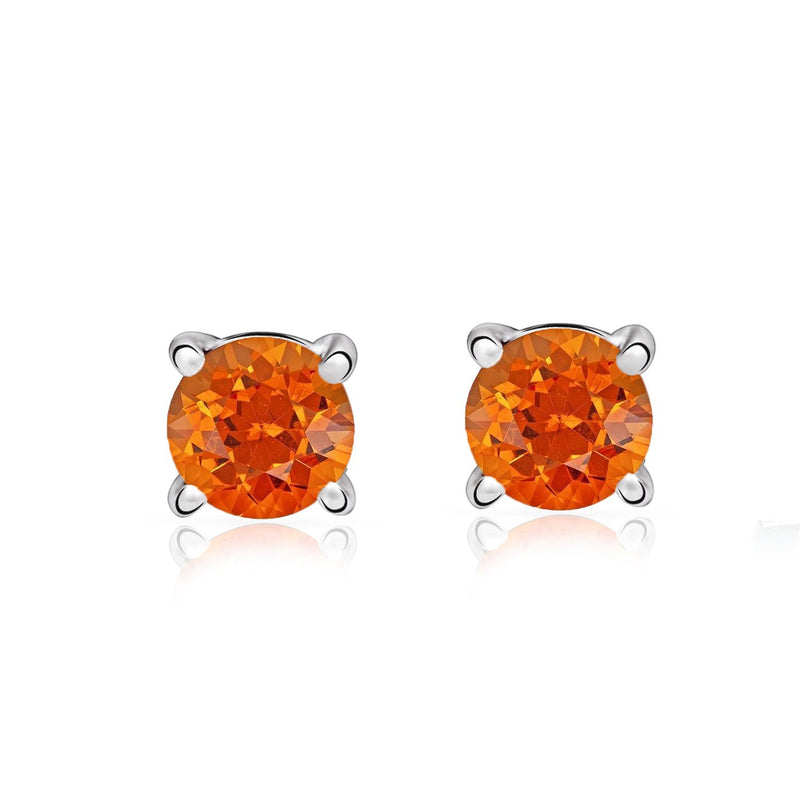 4*4 MM Round - Mandarin Garnet Faceted Stud - SBC108-OGF Catalogue
