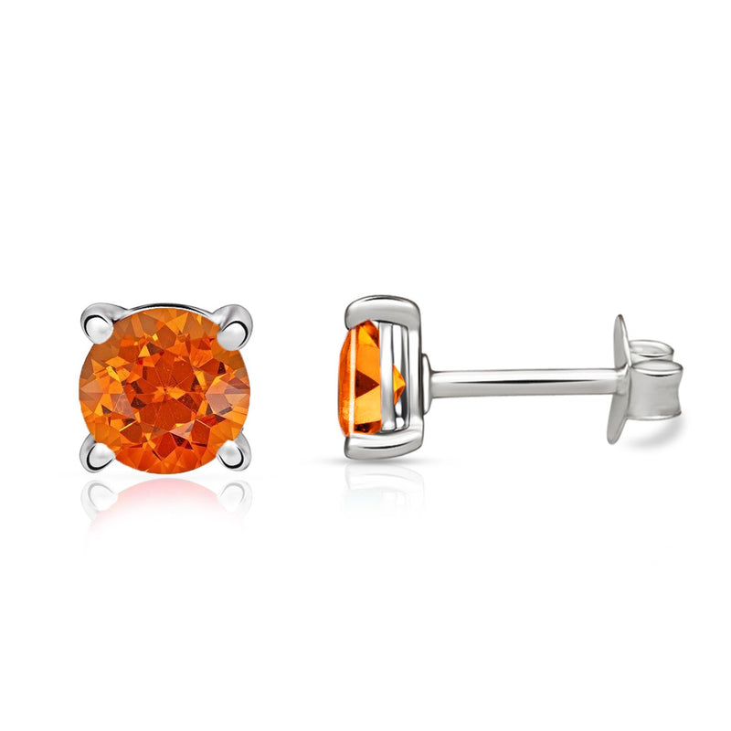 4*4 MM Round - Mandarin Garnet Faceted Stud - SBC108-OGF Catalogue