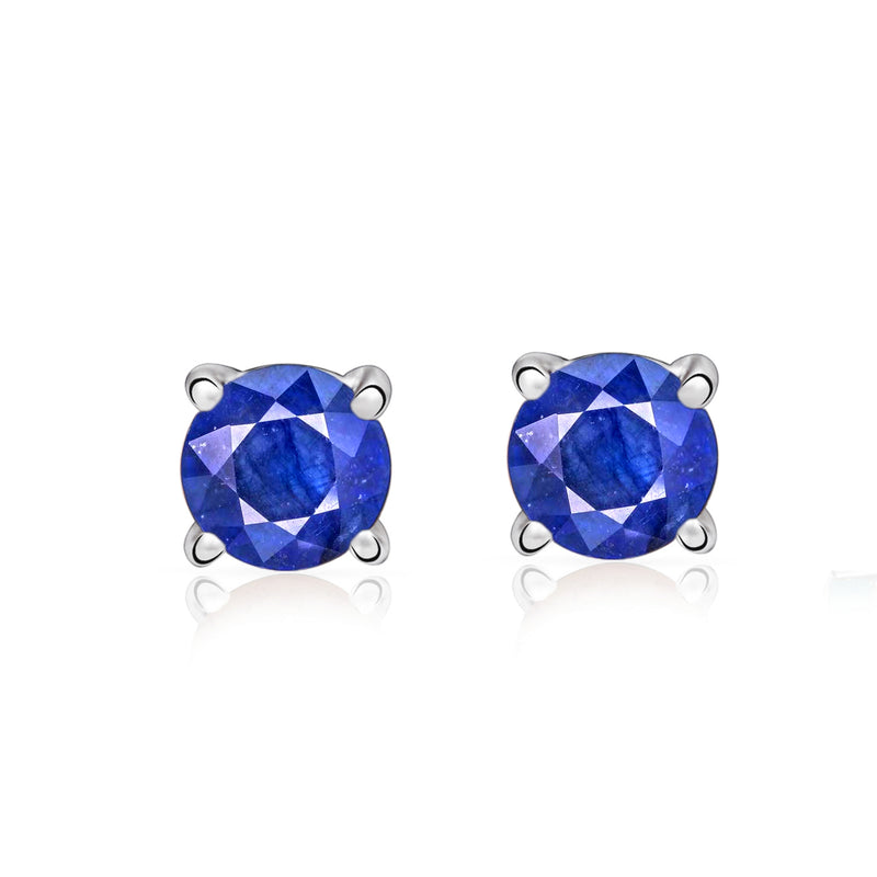 4*4 MM Round - Natural Sapphire Stud - SBC108-S Catalogue