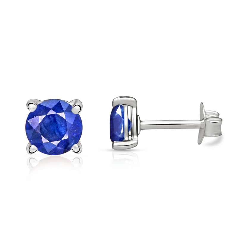 4*4 MM Round - Natural Sapphire Stud - SBC108-S Catalogue