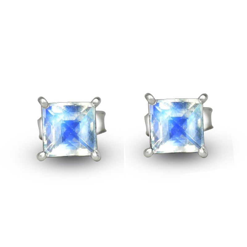 4*4 MM Square - Rainbow Moonstone Faceted Stud - SBC109-MNF Catalogue