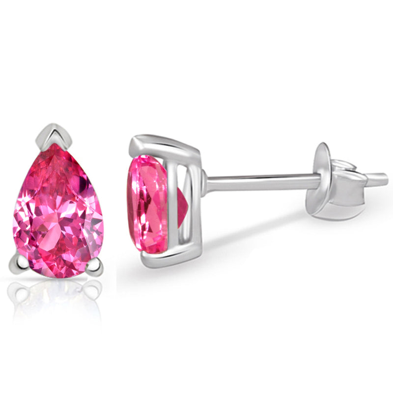 3*5 MM Pear - Pink Tourmaline Faceted Silver Studs - SBC111-PT Catalogue