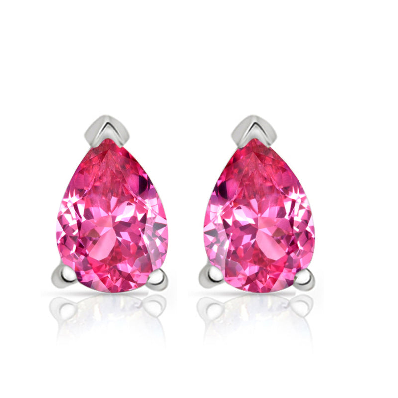 3*5 MM Pear - Pink Tourmaline Faceted Silver Studs - SBC111-PT Catalogue