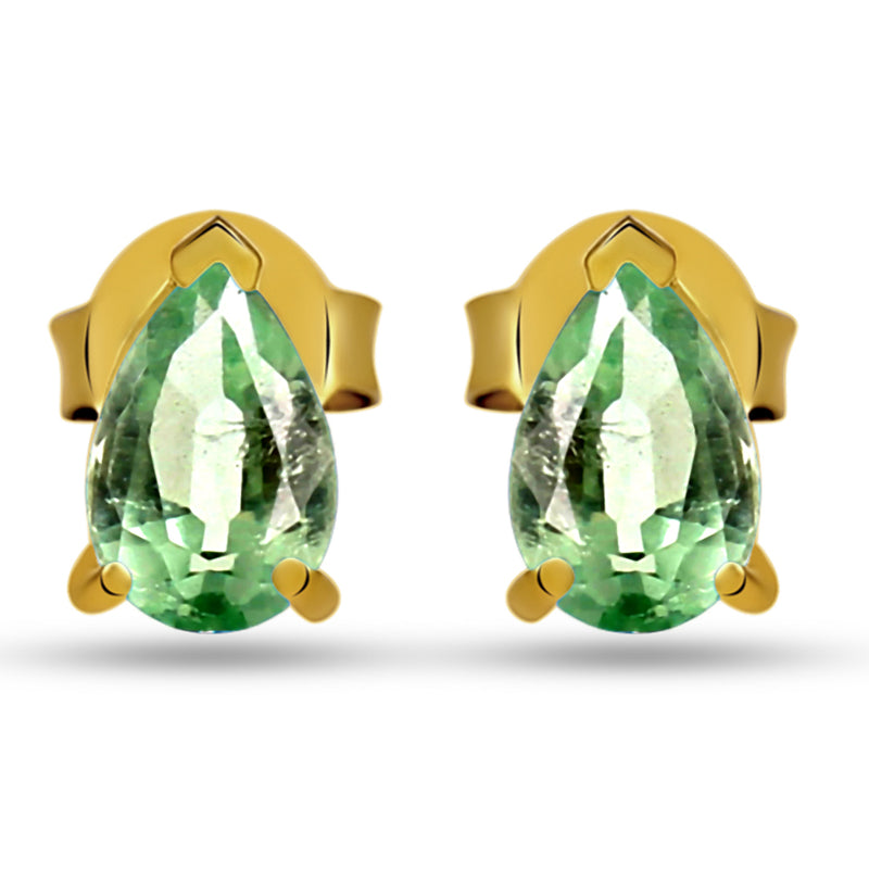 3*5 MM Pear - 18k Gold Vermeil - Green Kyanite Faceted Stud - SBC111G-GKF