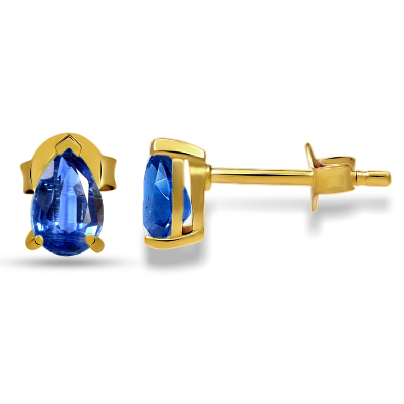 3*5 MM Pear - 18k Gold Vermeil - Kyanite Faceted Stud - SBC111G-KYF