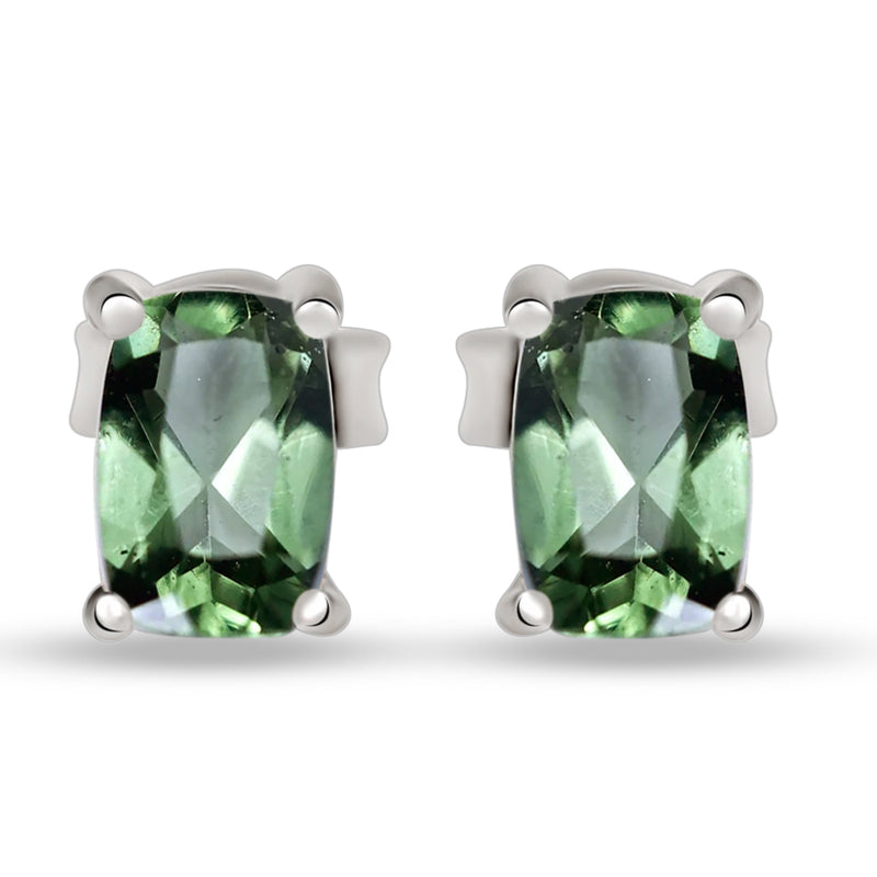 6*4 MM Cushion - Moldavite Faceted Stud - SBC116-MDF Catalogue