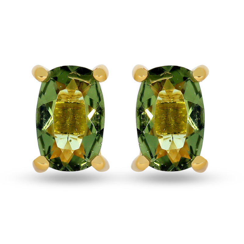 6*4 MM Cushion - 18k Gold Vermeil - Moldavite Faceted Stud - SBC116G-MDF Catalogue