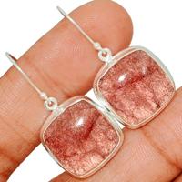 Strawberry Quartz Earring-SBQE100