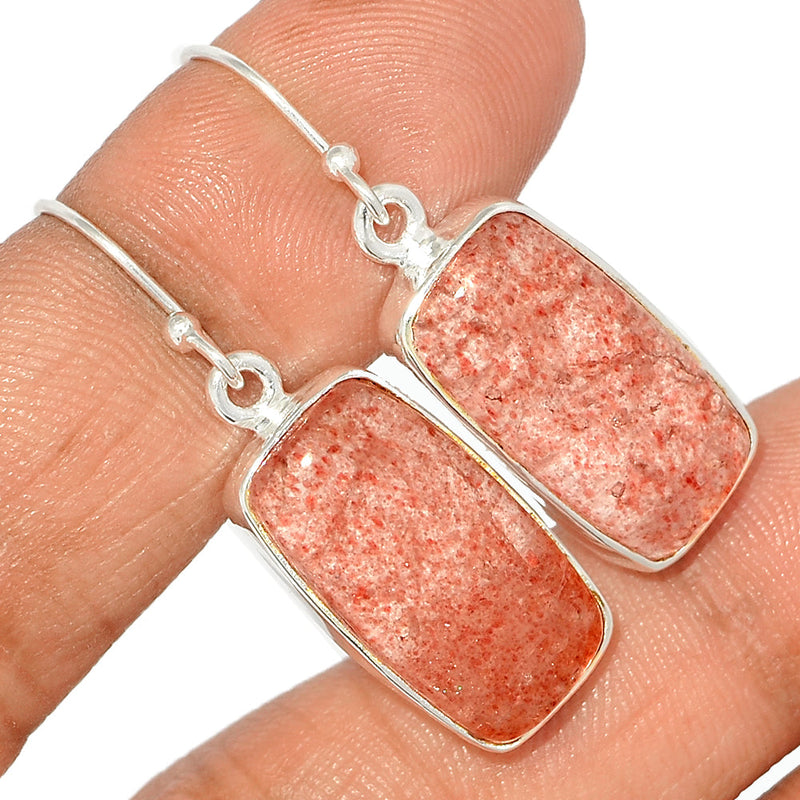 1.5" Strawberry Quartz Earrings - SBQE229