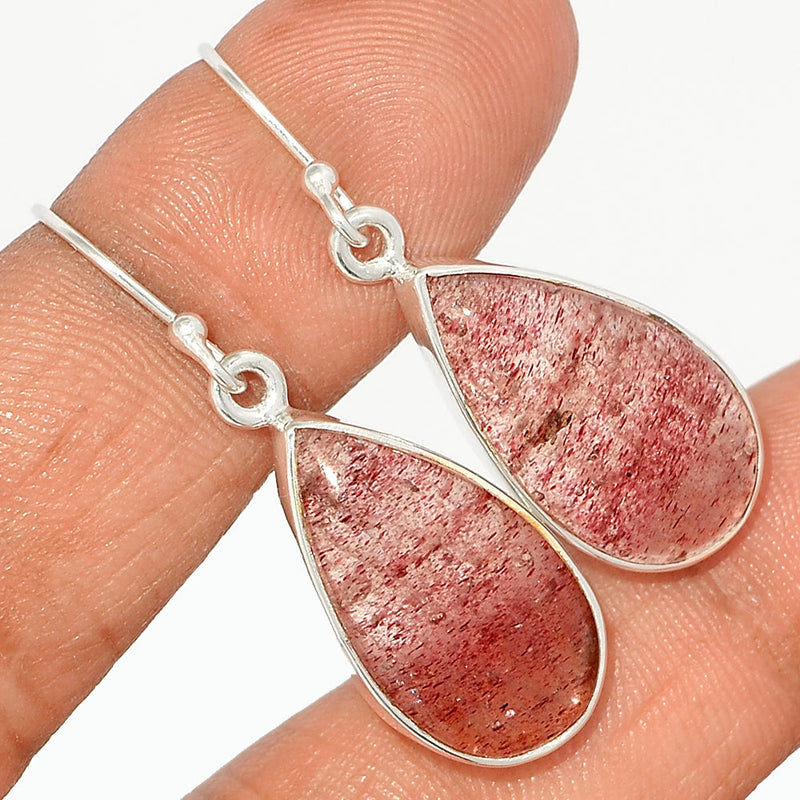 1.6" Strawberry Quartz Earrings - SBQE231