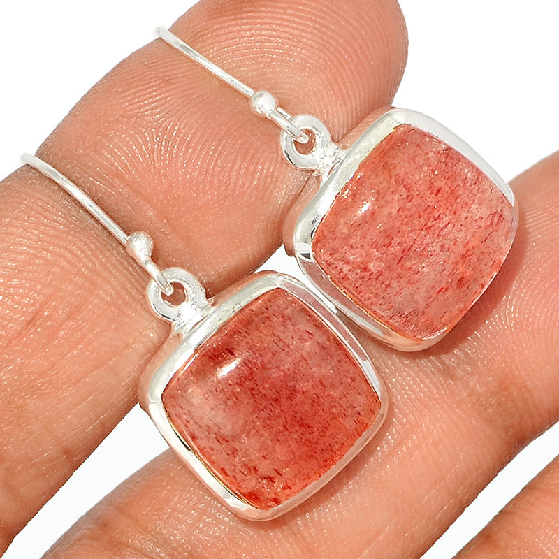 1.3" Strawberry Quartz Earrings - SBQE244