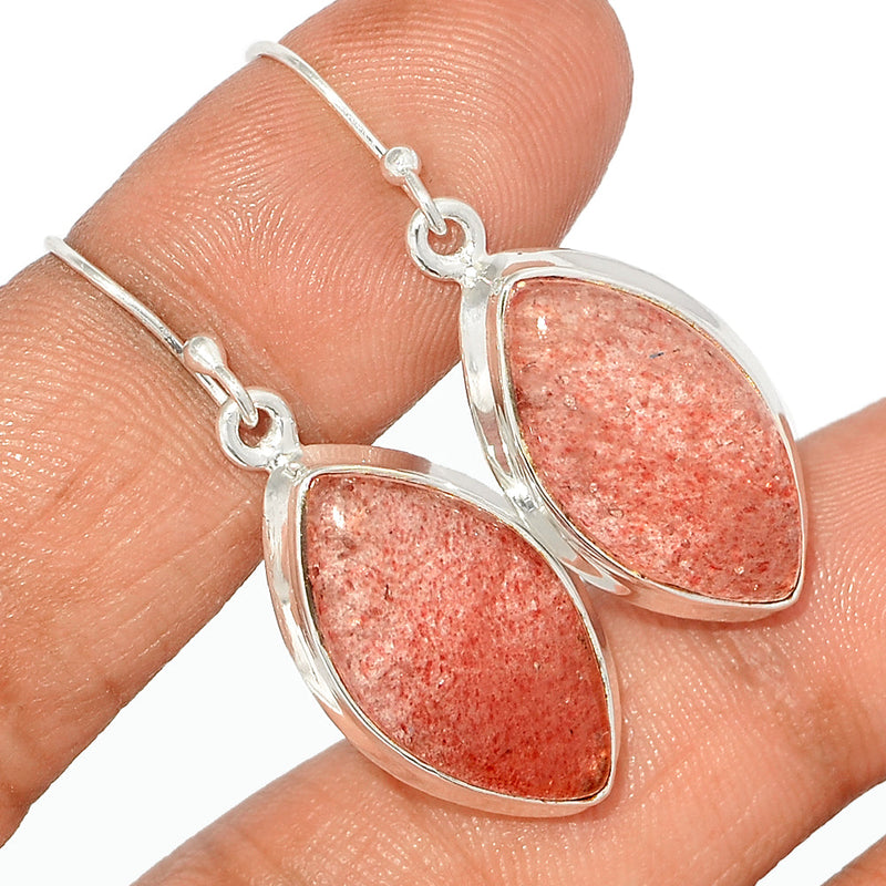 1.6" Strawberry Quartz Earrings - SBQE245