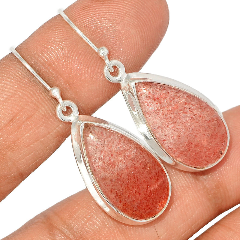1.7" Strawberry Quartz Earrings - SBQE248