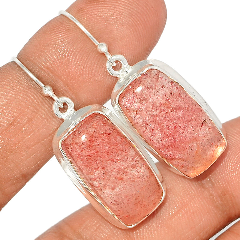 1.6" Strawberry Quartz Earrings - SBQE259